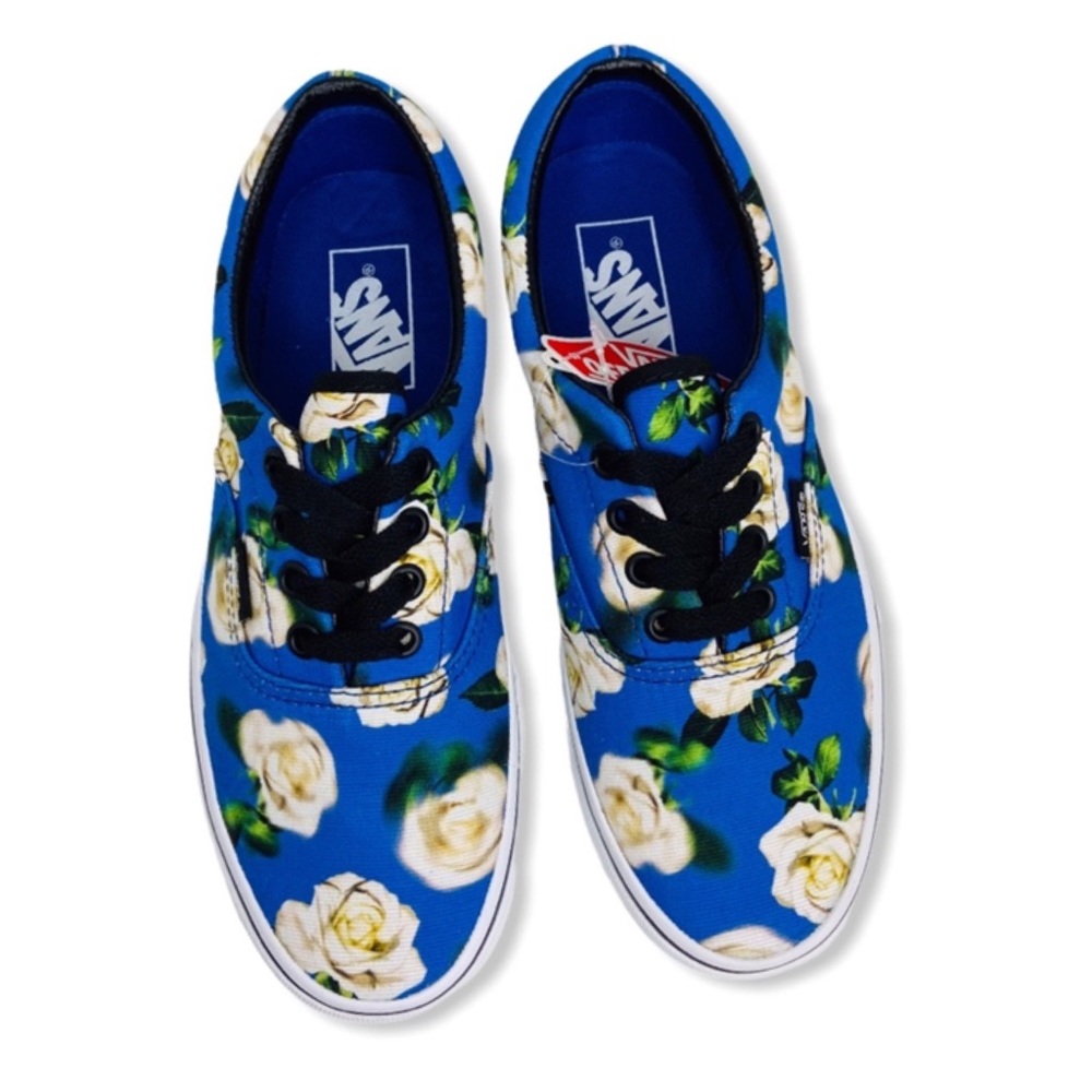 Vans Era Romantic Floral Womens 7 Lapis Canvas Sneakers Blue